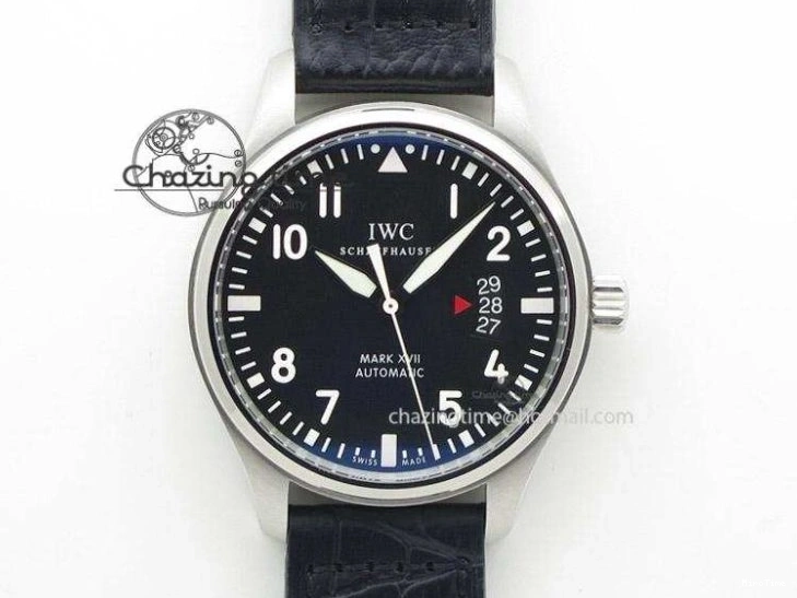 MIROTIME 0416 Mark XVII 1:1 MK Maker Best Edition SS Black Dial On Black Leather Strap A Sporty 7372